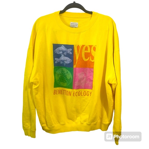 United Colors of Benetton Yellow Crew Neck Sweatshirt - Picture 1 of 4